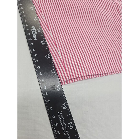 Talbots Skimmer Red & White Striped Seersucker Cropped coastal pants Women's 10P - Picture 7 of 8